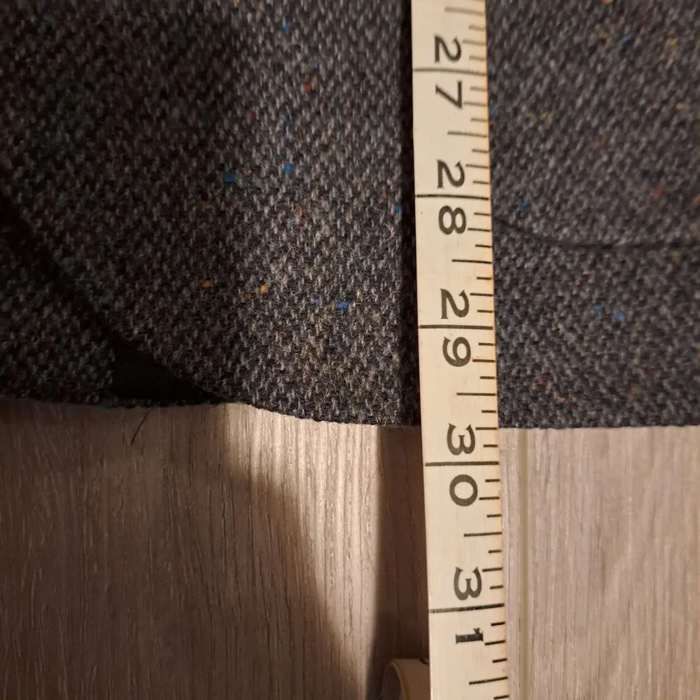 Vtg Stafford Sport Coat DONEGAL Wool TWEED Jacket LEATHER Elbow Patch Blazer 39R